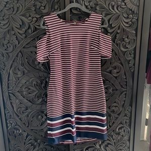 Tommy Hilfiger cold shoulder striped dress